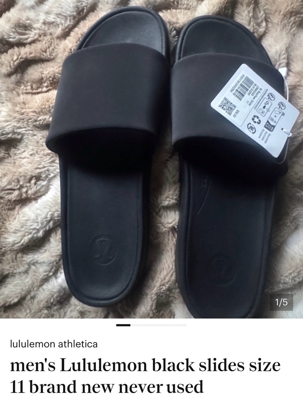 Men's lululemon athletica  Black Slide Sandals